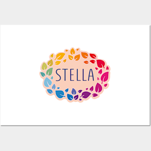 Stella name with colorful leaves Posters and Art